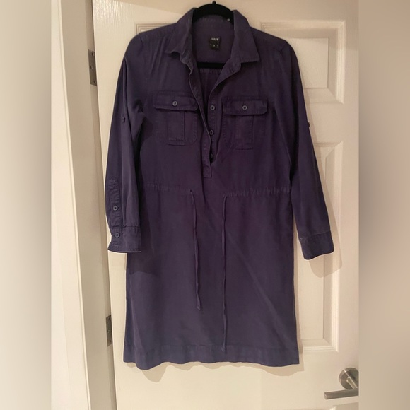 Jcrew Deep purple casual cotton dress. Size 2 - Picture 3 of 6